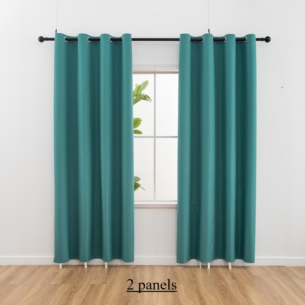 2pcs 100% Solid Blackout Curtains - Perfect for Bedroom and Living Room - UV Protection, Easy Sliding, and Stylish Design