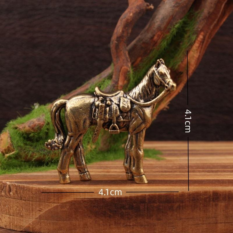 Horse Figure Home Decor Ornament, Zodiac Sign, Horse Brass Statue Ornament Get Rich Immediately, Handicraft, Brass Ornament