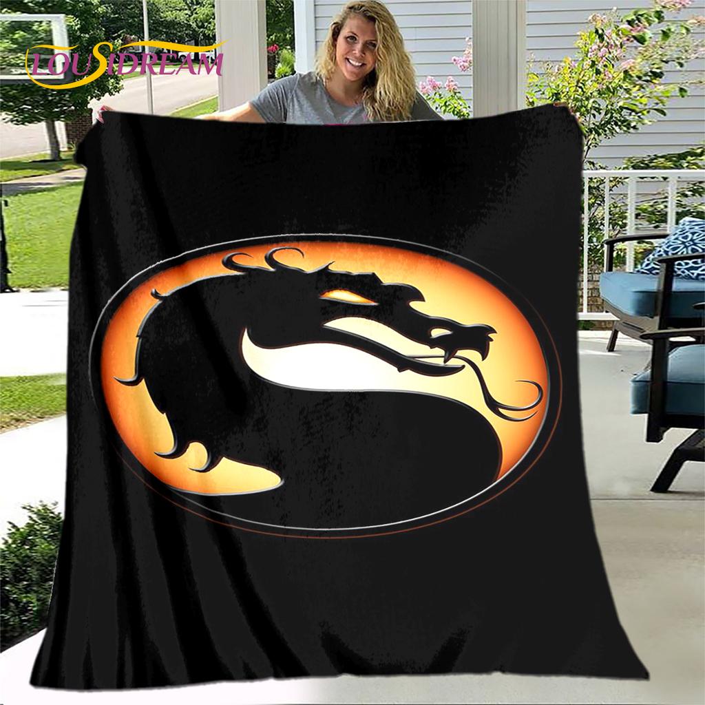 New Cartoon Mortal Kombat Blanket,Flannel Blanket Throw Blanket,Soft Warm Blanket for Living Room Bedroom Beds Sofa Decor Gift