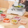 Skladovací box na uchovávanie čerstvej Stohovateľný box na uskladnenie potravín na prípravu jedla a organizáciu ingrediencií v chladničke alebo mrazničke