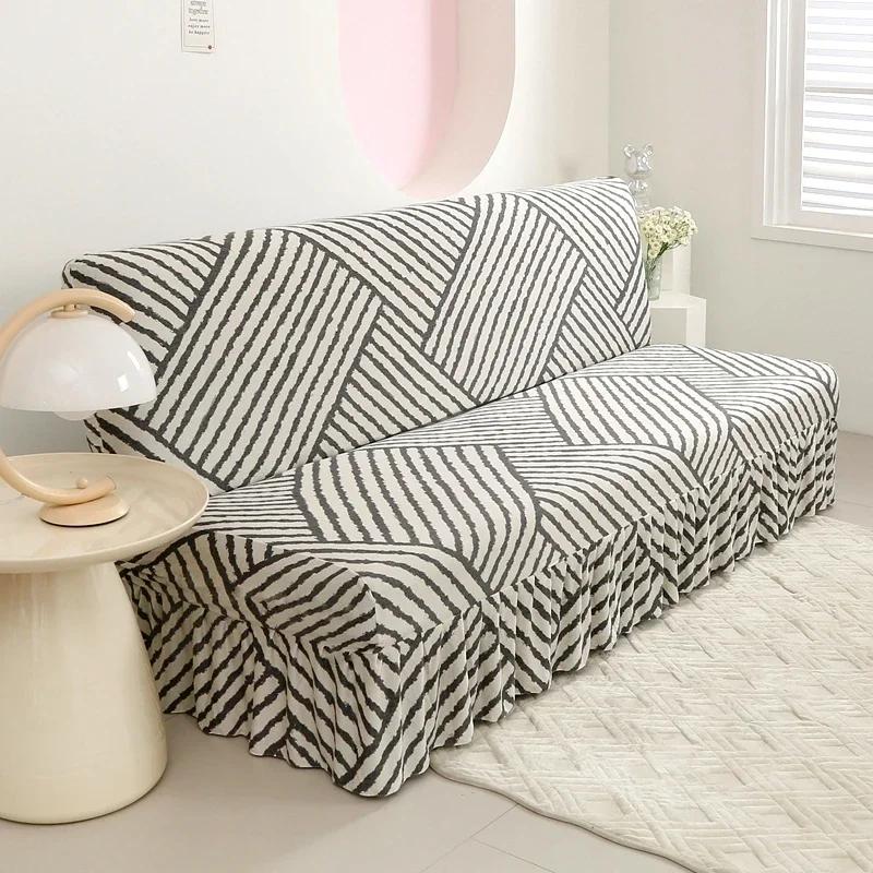 Elastic Sofa Bed Cover Armless Sofa Protector Home Decoration Couch Cover Simple Style Couch Slipcover Housses De Canapé