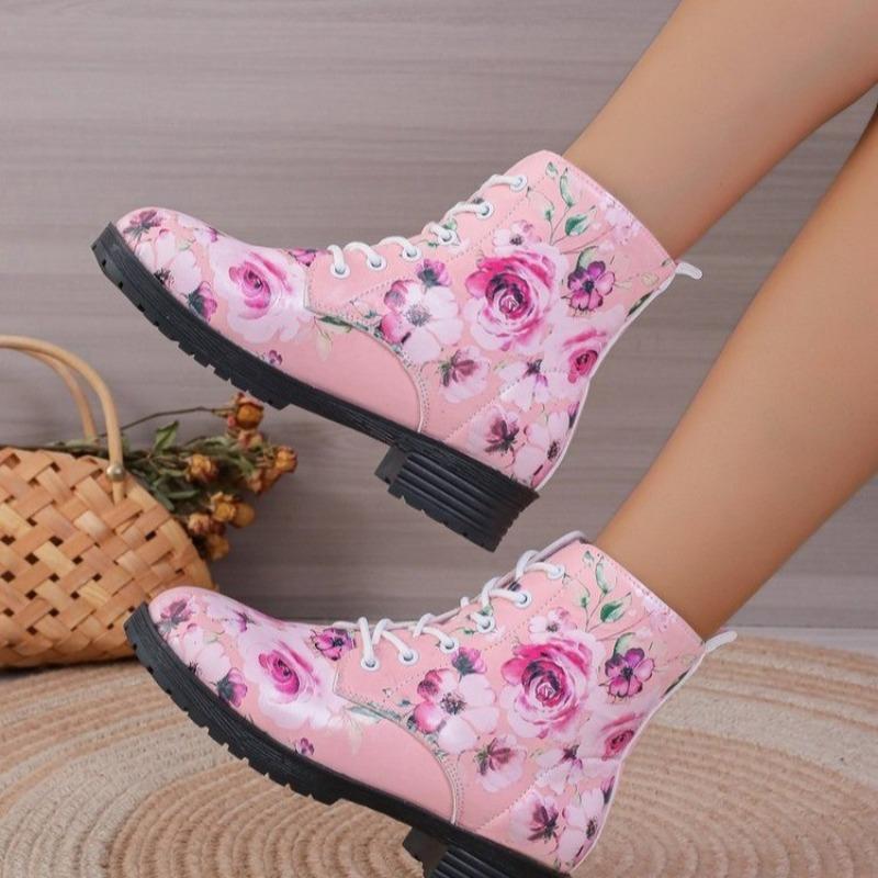 Fashion 2025 New Women's Printed Short Boots Autumn/Winter New Fashion Printed Comfortable Casual Shoes Luxury Travel Durable