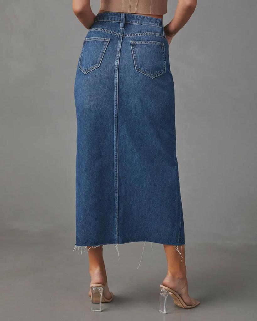 New Retro A-line Denim Skirt: Spring/Summer Wash, American Style, Mid-Length Waist