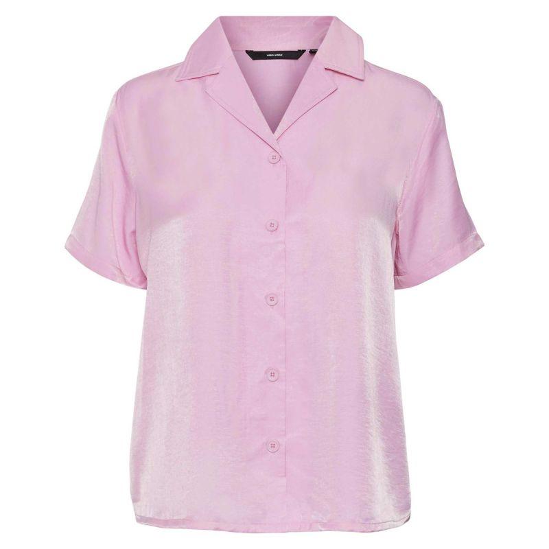Pink Short-sleeved Shirt, Casual Plain Women VERO MODA