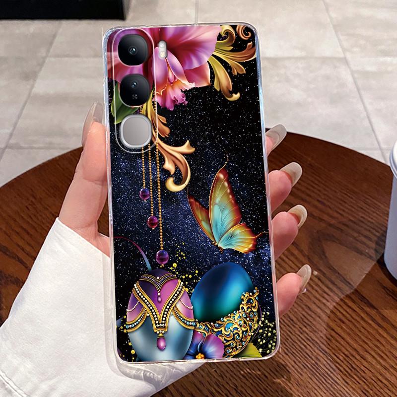For Vivo V40 Lite (IDN) V2417 Soft TPU Back Cover For Vivo Y200 4G Cases For Vivo Y300 Clear Silicone Cute Rabbit Cat Phone Case