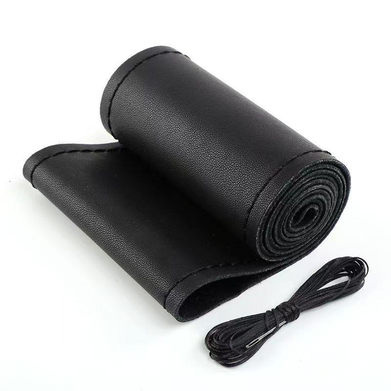 Echt Leer Lamsvel Handgestikt Stuurwielhoes - Ultradun, Zacht, Antislip, Slijtvast, Universeel voor Alle Seizoenen