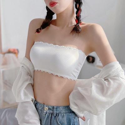 Krásny chrbát Dámske bandeau podprsenky Mäkká bezdrôtová spodná bielizeň Dámska sexy spodná bielizeň Čierna Biela Dievčenské podprsenky Bezchrbtové vnútorné topy