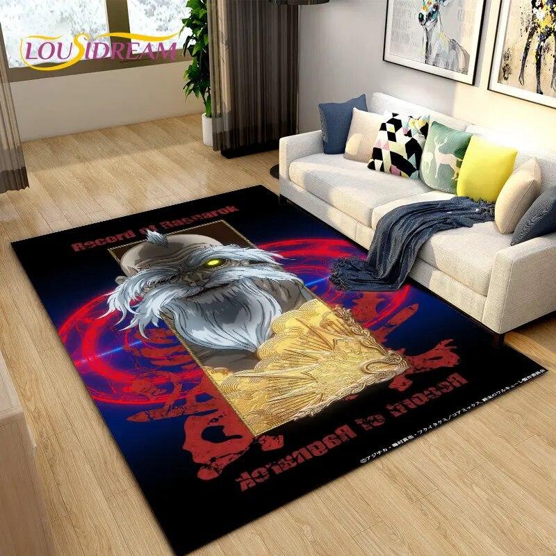 Record of Ragnarok, Cartoon Anime Area Rug,Carpet Rug for Living Room Bedroom Sofa Doormat Decoration,Kids Non-slip Floor Mat