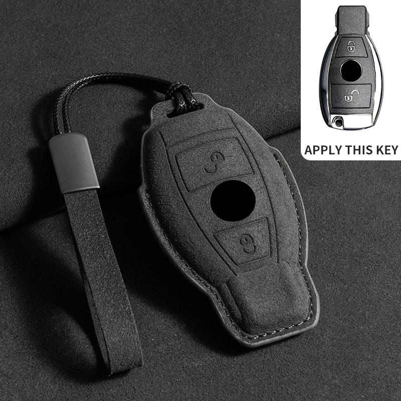 Suede Car Key Case Cover Shell for Mercedes Benz A C E S G Class W177 W205 W213 W222 X167 Amg Glc Cle Cla Glb Gls Car Key Bag