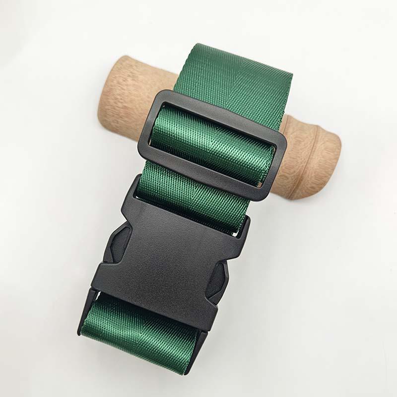 Solid Color Nylon Luggage Strap with Herringbone Pattern, Password Lock, and One-Word Handle