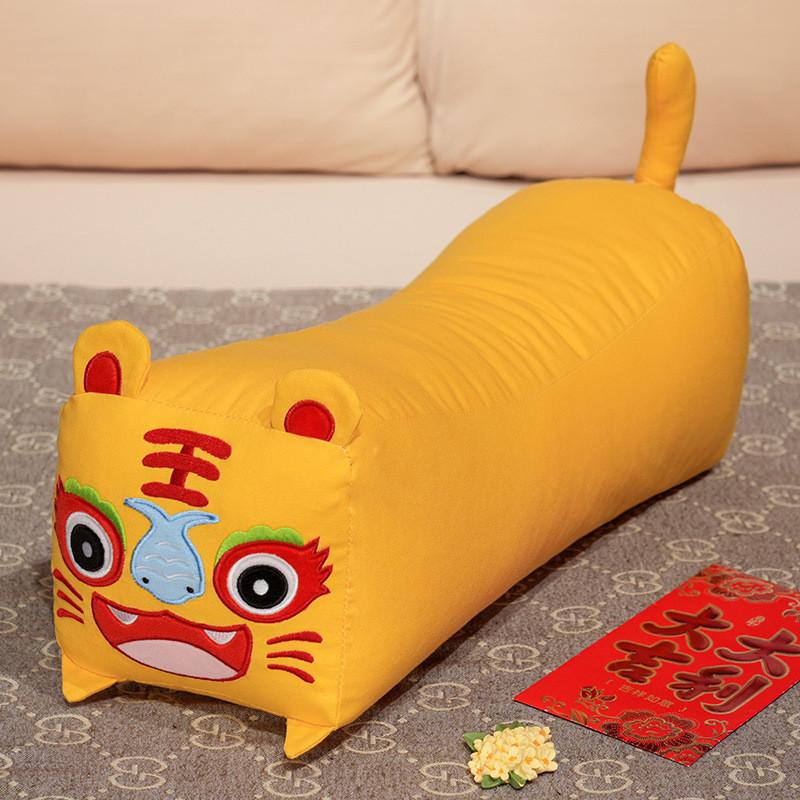 

And Lion Awake Tiger Pillow With Embroidery Design For Daily Kids And Teens Gift TigerYellow