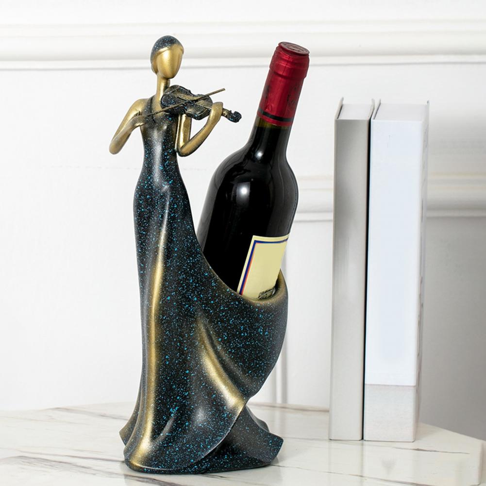 Fiolspelare Vinhylla Fiolspelare Vinflaska Hållare Kvinnlig Fiolist Musiker Öl Displayställ Kök Musiker Vinhylla