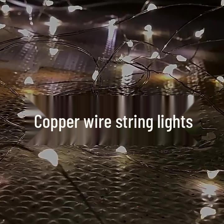 Cross-border LED Copper Wire String Light with Battery Box and Button Control