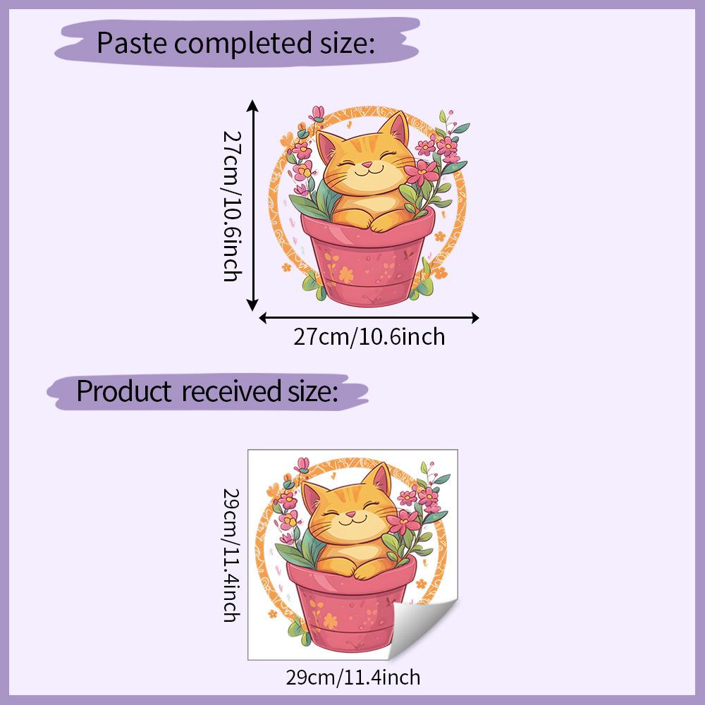 

Креативная Настенная Наклейка Цветочный Горшок с Кошкой Самоклеящаяся Съемная Спальня Гостиная Прихожая Общежитие Домашний Декор 29x29CM разноцветный