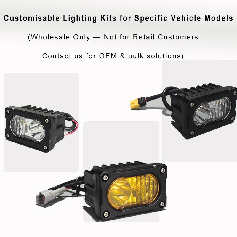Baja Light 20W 1000LM Universal Motorcycle LED Light Bare Wire All Aluminum IP67 Off Road Driving Lamp for E-Bike ATV Dirt Bike