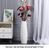 Nordic Minimalist Ceramic White Floor Vase for Dried Flowers and Lucky Bamboo, Living Room Decor