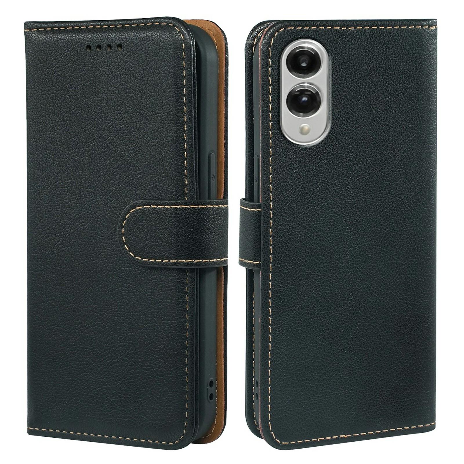 

For Samsung Galaxy S25 Edge Case RFID Blocking Wallet Litchi Texture Leather Phone Cover Magnetic Clasp Black