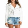 Noora Women's White Lambskin Leather Jacket, Motorcycle Stylish Leather Jacket, Western Wear Winter Jacket