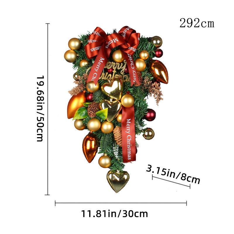 Weihnachtskranz Rattan Türvorhang Anhänger Zuhause LED Leuchtend Treppe Über Kopf Dekorativ Türhänger Weihnachtsdekorationen