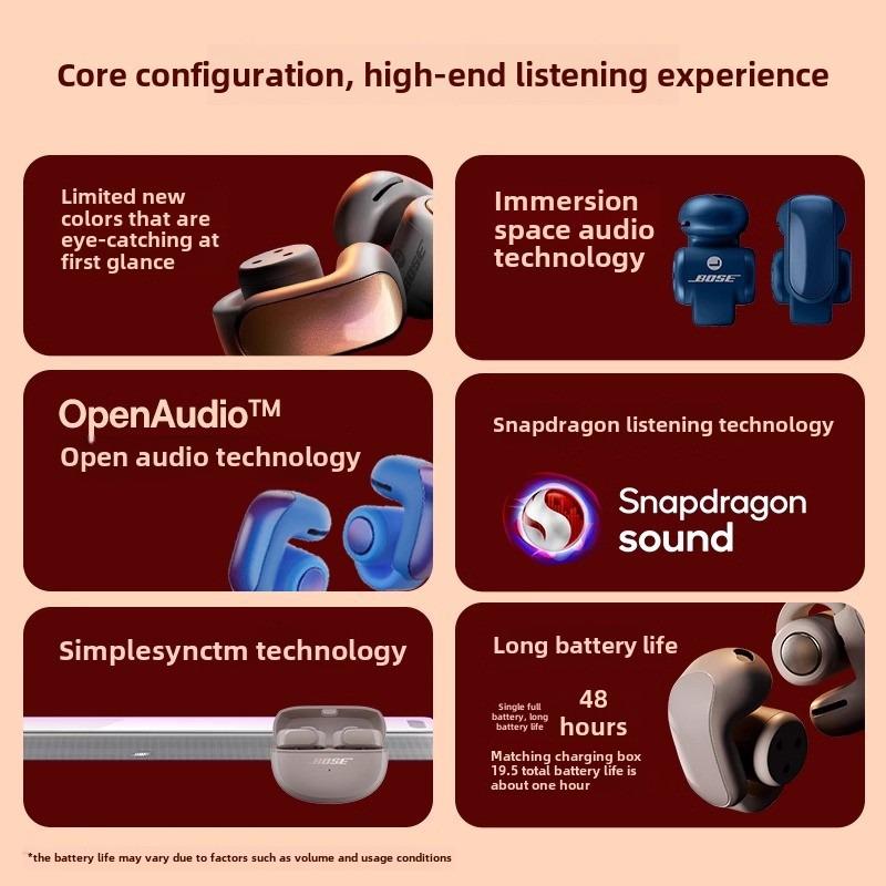 Bose Ultra Open True Wireless Bluetooth Earbuds - 48-Hour Battery Life