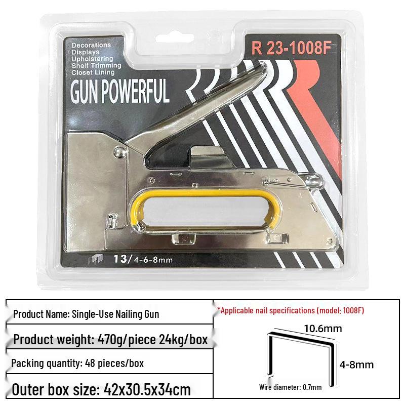 Martin 1008F Manual U-Shaped Brad Nailer & Stapler Gun for Door Nails & Spray Painting