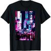 Streets of Tokyo Japan Night Scene With Lights - Vaporwave T-Shirt