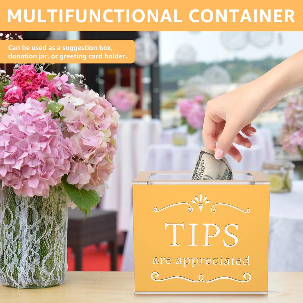 Acrylic Donation Box Suggestion Trading Ballot Raffle Money Ticket Container with Large Opening Raffle Box for Bars Restaurants