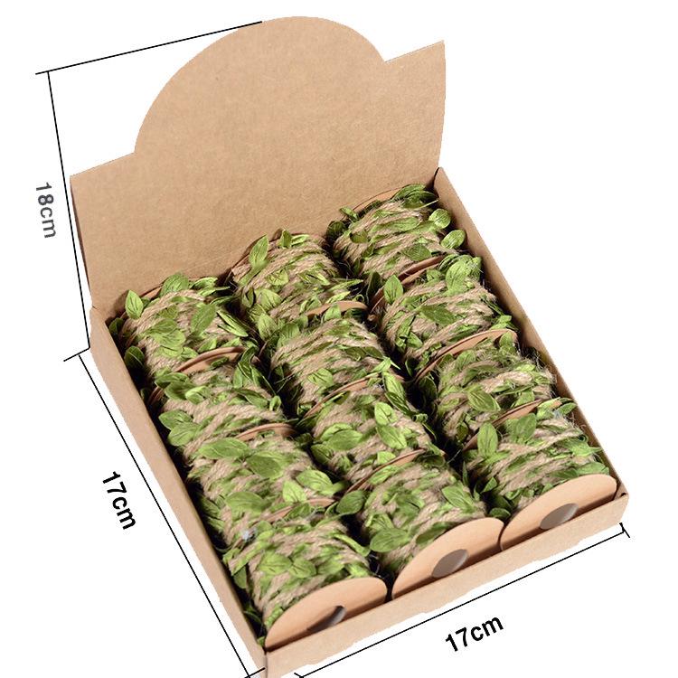 5mm Waxed Jute Rope with Rattan Leaf Design for DIY Crafts and Decoration