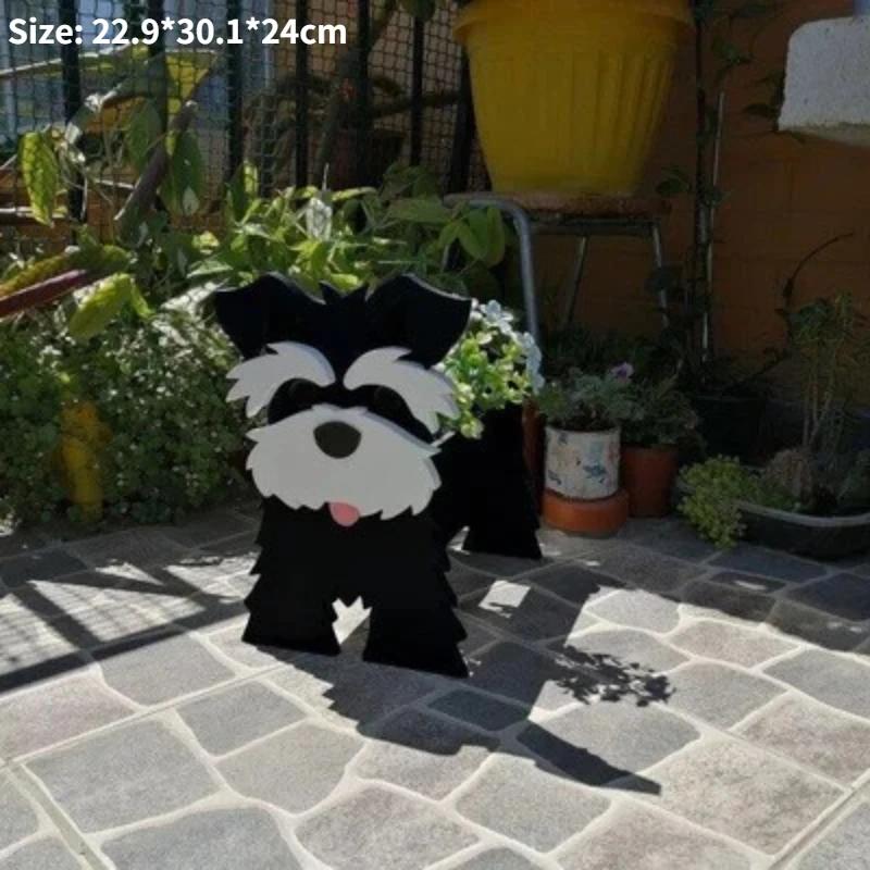 Nowa Doniczka Ogrodowa Pies Sadzarka Sznaucer Buldog Pudel Corgi Yorkshire Doniczki Ogrodowe DIY Sadzarka z PCV Kreskówka Dekoracja Domu
