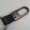 Metal and Genuine Leather Car Keychain with Customizable Laser-Engraved Logo