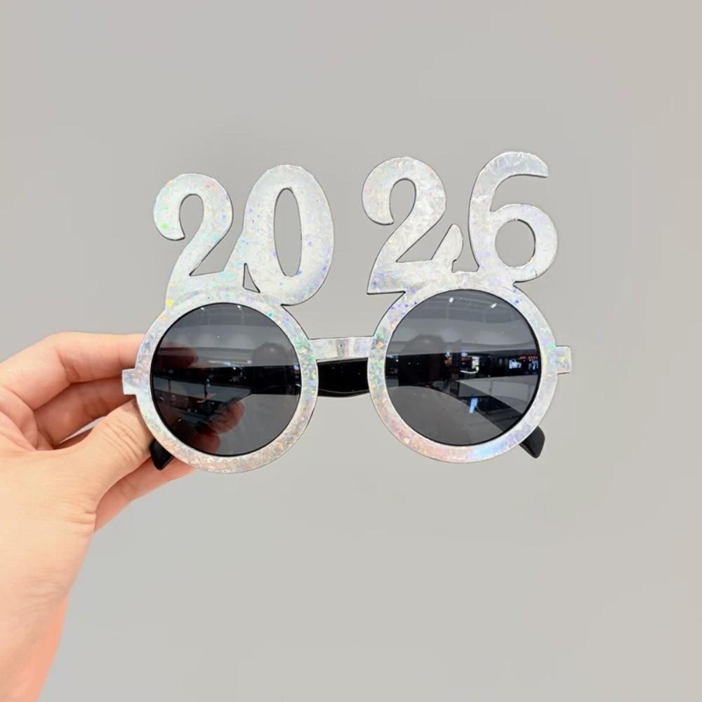 Sweet 2026 Happy New Year Glasses Cute New Year Decorative Sunglasses Christmas Supplies