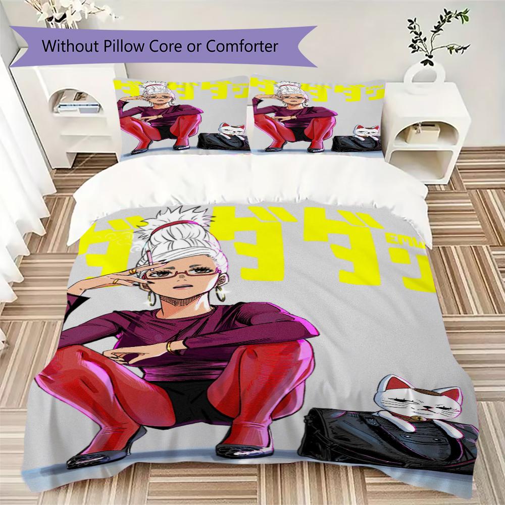 Dandadan Pattern Bedding,Quilt Set Quilt Cover Pillowcase Home Birthday Gift(1 * duvet cover + 2 * pillowcase, without core)_lx