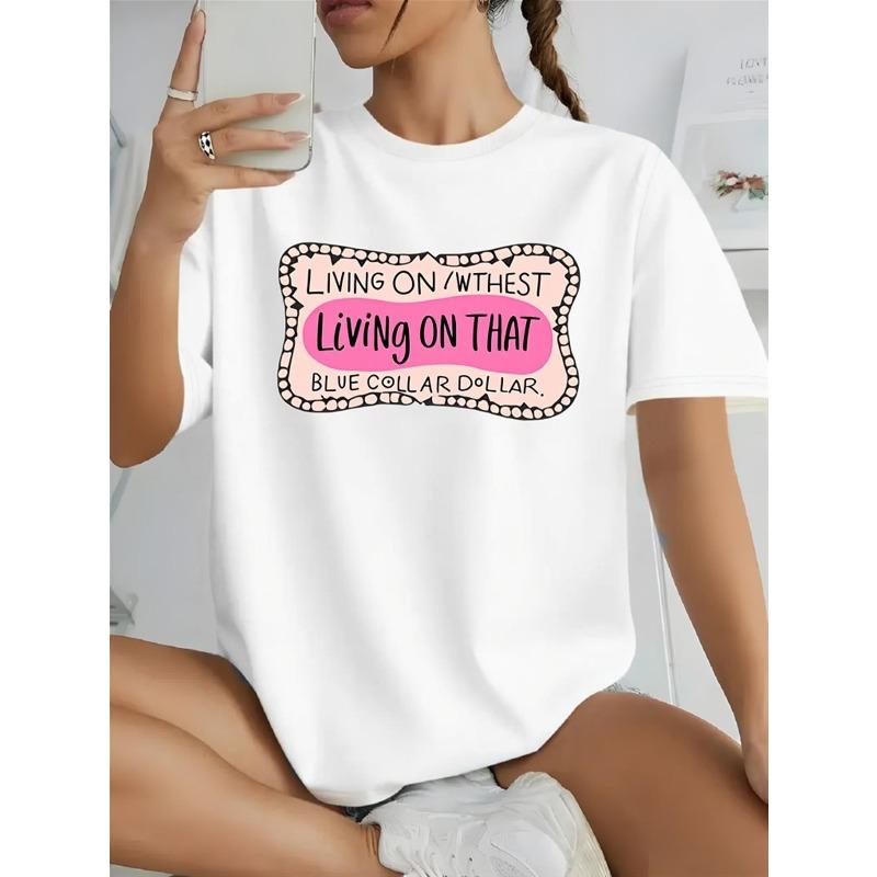 

European Size Womens Classic Crew Neck Short Sleeve T-Shirt | Im on That Living My Best Life Leopard Print Graphic Tee, Casual Daily Wear 4XL білий