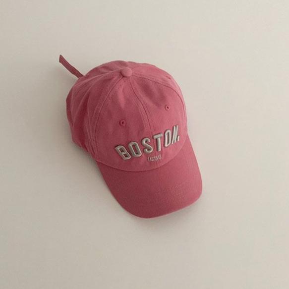 

Детская бейсболка снэпбэк в стиле хип-хоп с вышивкой «Бостон» - Регулируемый хлопок однотонных летних цветов розовый