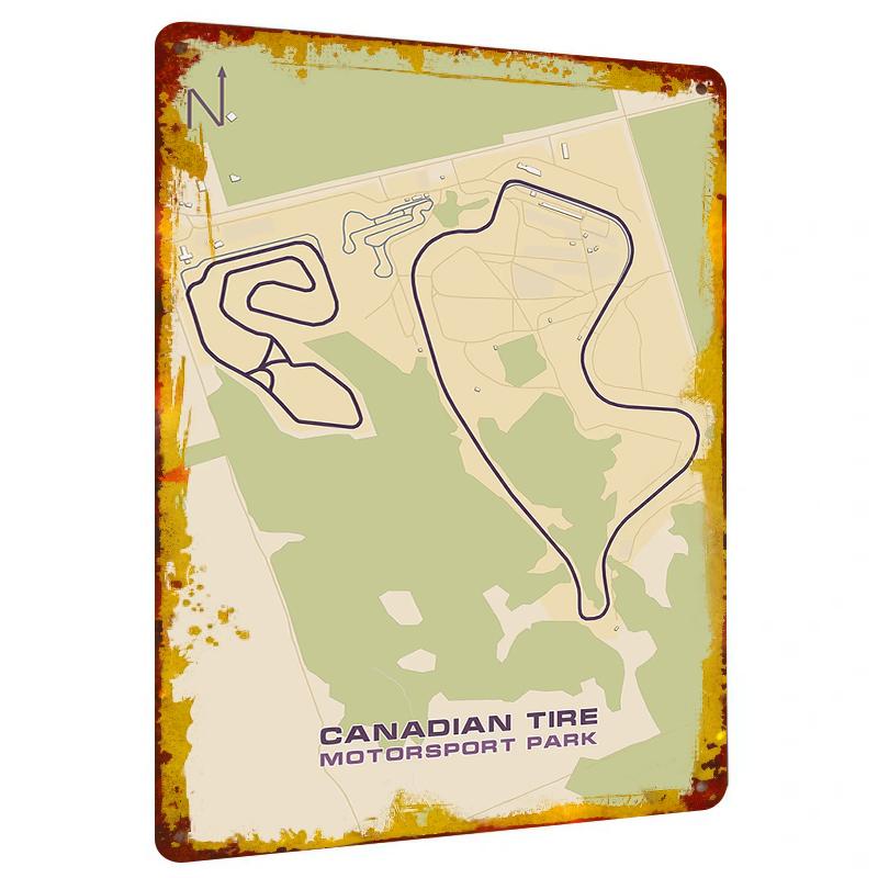 Canadian Tire Motorsport Park Track Map Metal Tin Sign Decorative Wall Art for Home 20x30cm（7.8x11.8inch）