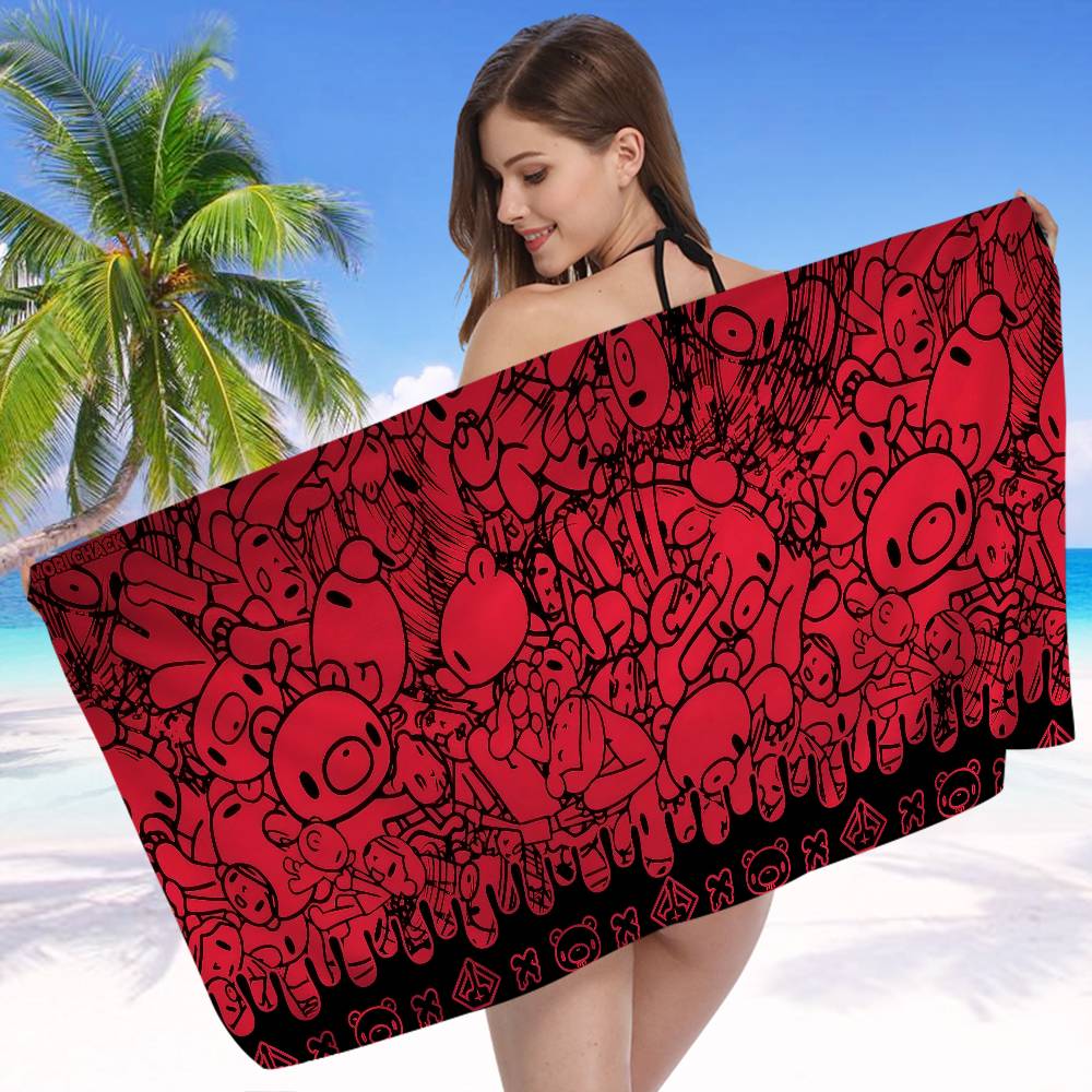 Kawaii G-gloomy Bears Anime Big Microfiber Beach Towels Quick Dry Towel Sand Beach Towels Pool Towel for Travel Swim Pool Yoga
