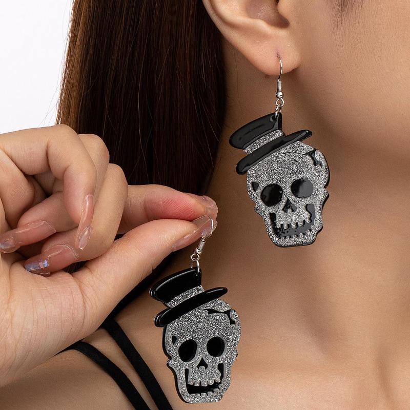 Women'S Halloween Fashion A Variety Of Minimalist Niche Designs Ghost Earrings Party Party