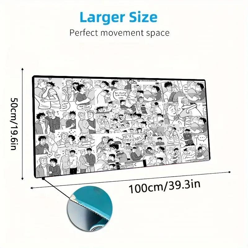 Boyfriend Moments Large Size Mouse Pad Large Gaming Table Cushion Nonslip Laptop Tablet Big Mousepad Xxl Mat Mini Pc Playmat With Lock Edge