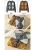 Women's Diamond Pattern Knit Cardigan - Autumn/Winter, 100% Wool, Loose Fit, Short Lazy Style