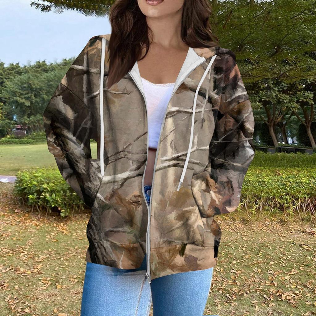 Women's Fashion Casual Halloween Printed Sweatshirt Long Sleeve With Pocket Cardigan Jacket Zipper Hoodie Coat