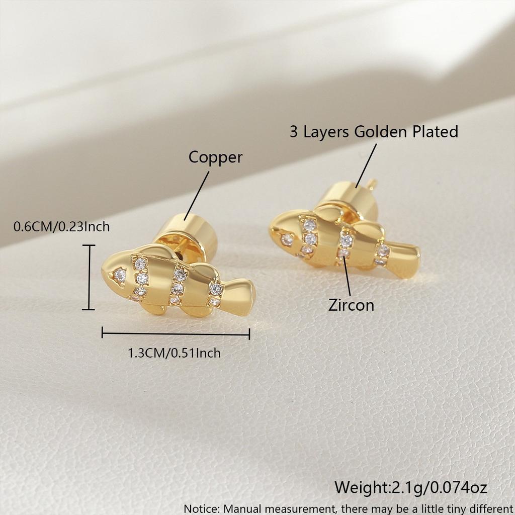 Embedded Zircon Double-layered Shell Stud Earrings - Luxurious and Exquisite Ear Accessories for Women