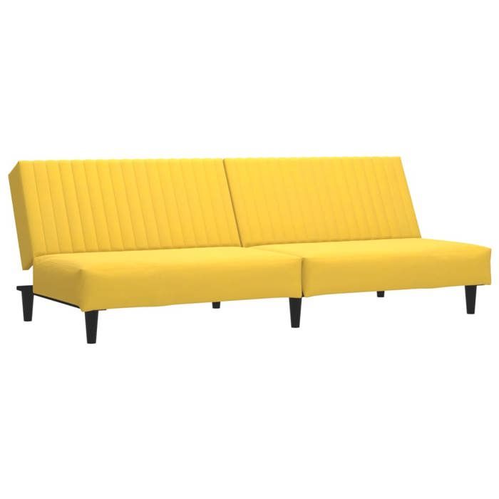 VidaXL Canapé-lit 2 places jaune velours 375933