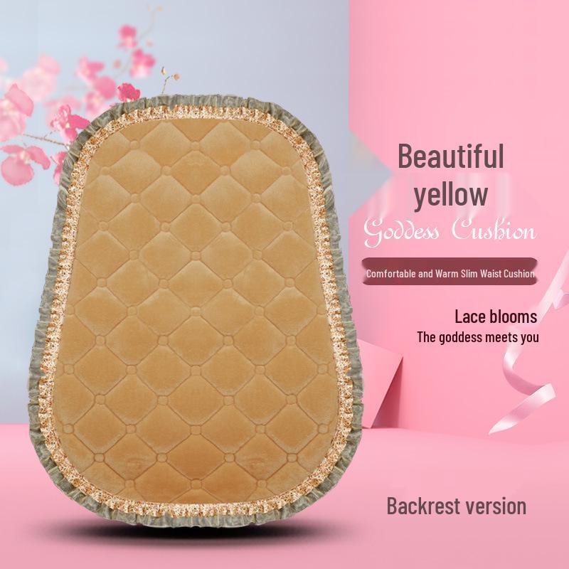 Uniwersalna antypoślizgowa pluszowa poduszka na fotel samochodowy z koronkowym wykończeniem na jesień i zimę