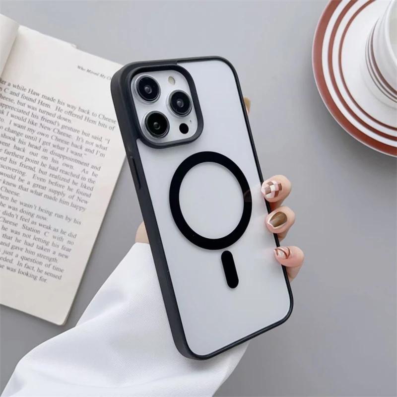 

Тонкий противоударный магнитный чехол Magsafe для IPhone 16 15 14 13 12 11 Pro Max Plus 16E 16Pro 15Pro Mag Safe Phone Cover Аксессуары For iPhone 13 Pro