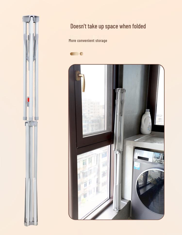 Portable Indoor Balcony Clothes Drying Rack - Easy Install for Home and Rental Spaces