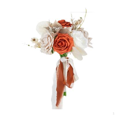 Mariage Mariée Bouquets Tenant des Fleurs Décoration Artificielle Nuptiale pour