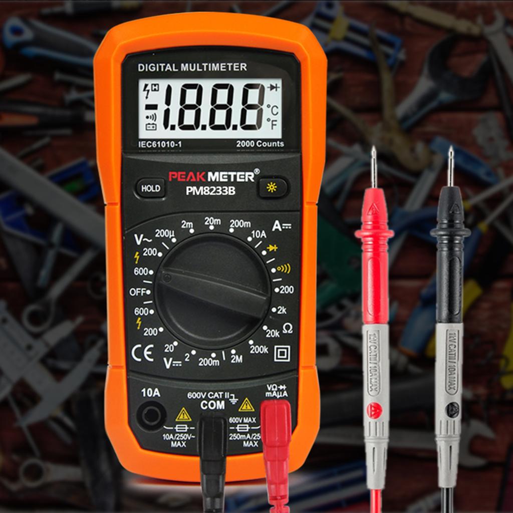 PEAKMETER PM8233B Pocket Size LCD Display Digital Multimeter AC/DC Voltage Tester with Backlit