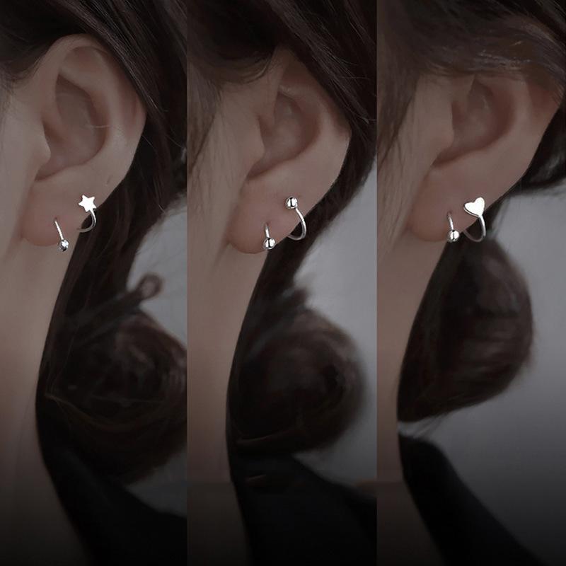 VENTFILLE 925 Sterling Silver Star Flash Crystal Summer Small Fresh Female 2022 New Trendy Personality Earrings