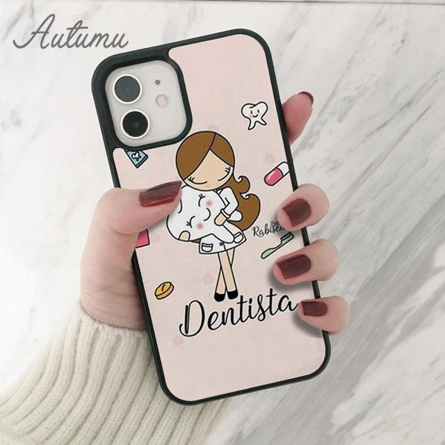 Dentist Dental Crowned Tooth Nurse Phone Case for iPhone 11 12 13 14 Pro Max Mini XR XS SE 2020 6 7 8 Plus Galaxy S21 S22 Cover