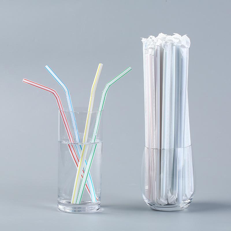 300Pcs Colorful Disposable Plastic Curved Drinking Straws 8 Inches Long Multi Colored Rainbow Straw Party Bar Drink Accessories